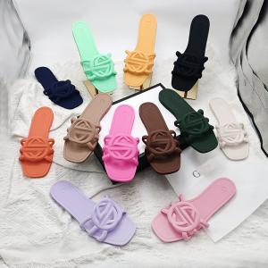 Yesteem Fashionable Women's Shoes New Styles High Quality Candy Color Slipper Hollow Out Letter Flat Slippers