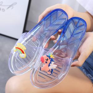 Yesteem Hot Sale Trendy Popular Kids PVC Summer slippers Beach Gradient Transparent Woman Jelly Sandals slippers Flip Flops 