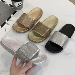 Yesteem Hotsales Rhinestone Slippers Comfortable Sandals for Women Customized Logo Fashion Slipper for Outdoor
