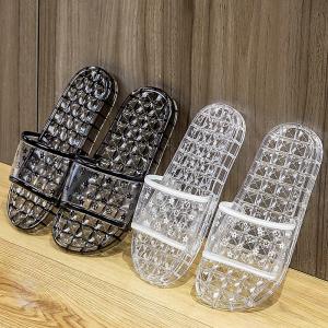 Yesteem Ladies Summer Flat Shoes Slippers New Beach Sandals Transparent Crystal Anti-Slippery Slide Shoes Outdoor Bedroom Shoe Use
